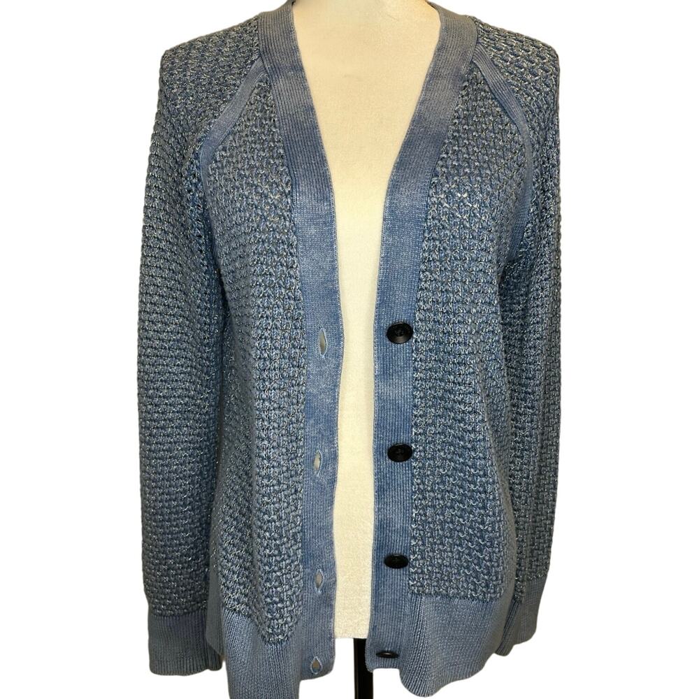 Rag & Bone Jean Kyra blue button front v neck cardigan sweater Size Small